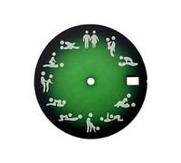 OYOSIDA 28.5MM Interesting Mechanical Dial Strong Green Luminous Face Novelty Dials for NH 35/NH36/4R/6R Watch Movement Repair Part, Green