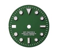 OYOSIDA 28.5MM Mechanical Dial Blue-Green Luminous Face Left-Handed Modded Mechanical Watch for NH 34/NH 35/NH36 Watch Movement Repair Part(Green)