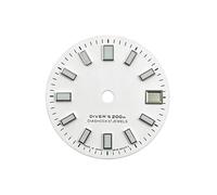 OYOSIDA 28.5MM Mechanical Dial Diver Dial Strong Green Luminous Face Watch Dials for NH35/NH36/4R/6R Watch Movement Accessories, White