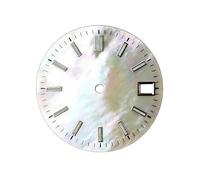 OYOSIDA 28.5MM Mechanical Dial Pearl Shell Surface Watch Dial Strong Blue Luminous Face Watch Dials for NH35/NH36 Watch Movement Repair Part, White