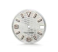 OYOSIDA 28.5MM Mechanical Dial Strong Blue Luminous Face Watch Dials for NH 35/NH36/4R/6R Movement Pattern of Squares Watch Accessories, Rose gold border