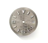 OYOSIDA 28.5MM Mechanical Dial Strong Blue Luminous Face Watch Dials for NH 35/NH36/4R/6R Movement Pattern of Squares Watch Accessories, Gray