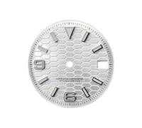 OYOSIDA 28.5MM Mechanical Dial Strong Blue Luminous Face Watch Dials for NH 35/NH36/4R/6R Movement Pattern of Squares Watch Accessories, White