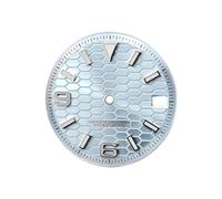 OYOSIDA 28.5MM Mechanical Dial Strong Blue Luminous Face Watch Dials for NH 35/NH36/4R/6R Movement Pattern of Squares Watch Accessories, Light Blue