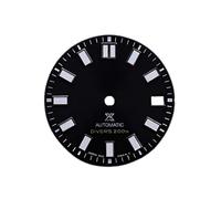 OYOSIDA 28.5MM Mechanical Dial Strong Green Luminous Face Genuine Sunburst Dials for NH 35/NH36/4R/6R Watch Movement Repair Part, Black