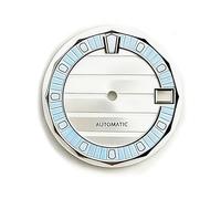 OYOSIDA 28.5MM Mechanical Dial Strong Green Luminous Face Watch Dials for NH35/NH36 Watch Movement Repair Part, Light Blue