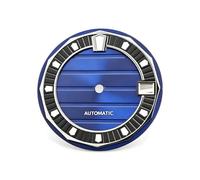 OYOSIDA 28.5MM Mechanical Dial Strong Green Luminous Face Watch Dials for NH35/NH36 Watch Movement Repair Part, Blue