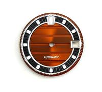 OYOSIDA 28.5MM Mechanical Dial Strong Green Luminous Face Watch Dials for NH35/NH36 Watch Movement Repair Part, Brown