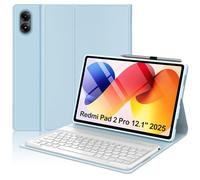 OYOSUOGG Keyboard Case for Xiaomi Redmi Pad 2 Pro 12.1" 2025, Mi Pad Pro 2024 / Xiaomi Poco Pad 12.1 inch Case with Detachable Bluetooth Keyboard, Folio Cover with Pencil Holder, Auto Sleep/Wake
