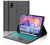 OYOSUOGG Keyboard Case for Xioami Redmi Pad 2, Detachable Magnetic Keyboard & Folio PU Leather Case & Rechargeable Battery & Pen Holder & Adjustable View Angles