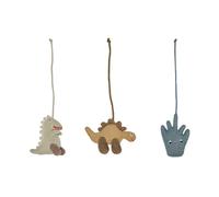 OYOY Dino play toys for baby gym. Beige-saffron-aqua blue
