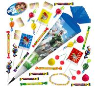 OYOY School cone filled with candy mix, school cone football, school cone 35 cm, small school cone ready-filled, siblings school cone, small sugar bag, school gift