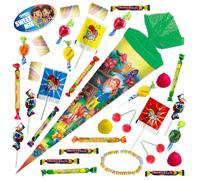OYOY School cone filled with sweets, school cone dwarf school, 35 cm, small school cone ready-filled, siblings school cone, small school cone, filled school cone