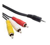 Oypla 1.5m 3.5mm 4 Pole Jack to 3RCA Phono Male AV TV Video Cable Lead