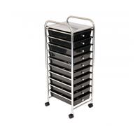 Oypla 10 Drawer Trolley Portable Storage Organiser in Black Oypla Black