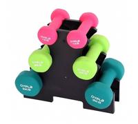 Oypla 12kg Neoprene Dumbbell Set Including Stand Oypla Multicolor