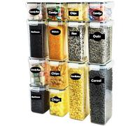 Oypla 14pc Airtight Reusable Plastic Kitchen Pantry Food Storage Container Organiser Set
