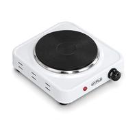 Oypla 1500W 1.5kW Electric Portable Single Hot Plate Tabletop Cooking Hob | Compact Cooker for Camping, Caravans, Student Rooms and Extra Cooking Space - Adjustable Heat Control, Easy-Clean Surface