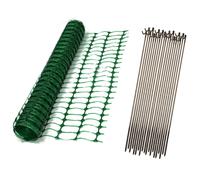 Oypla 1m x 50m Green Mesh Safety Barrier Fencing & 10 Fencing Pins
