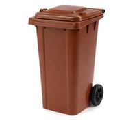 Oypla 240L Brown Wheelie Bin for Household Outdoor Garden Waste