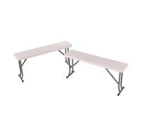 Oypla 2x 3ft Folding Outdoor Trestle Bench in White Oypla White