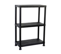 Oypla 3 Tier Black Plastic Heavy Duty Shelving Racking Storage Unit