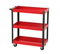 Oypla 3 Tier Mobile Garage Tool Storage Trolley in Red Oypla Red