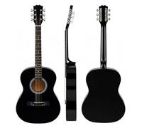 Oypla 39" Full Size 4/4 6 String Steel Strung Acoustic Guitar (Black)