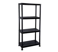 Oypla 4 Tier Black Plastic Heavy Duty Shelving Racking Storage Unit