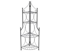 Oypla 4 Tier Foldable Metal Flower Plant Stand Display Shelf in Black Oypla Black