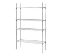 Oypla 4 Tier Heavy Duty Steel Wire Rack Storage Shelving Unit with Wheels
