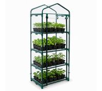 Oypla 4 Tier Mini Growhouse Garden Greenhouse Plant Shelves With Pvc Cover