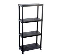 Oypla 4 Tier Plastic Heavy Duty Shelving Racking Unit in Black Oypla Black