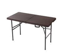 Oypla 4ft 1.2m Folding Heavy Duty Outdoor Rattan Trestle Party Garden Table