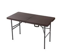 Oypla 4ft Folding Outdoor Rattan Trestle Table in Dark Brown Oypla Dark Brown