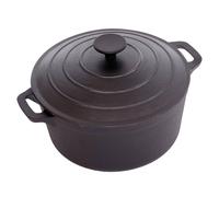 Oypla 4L Cast Iron Non Stick Casserole Dish with Lid in Black Oypla Black