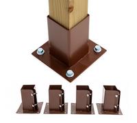 Oypla 4X Heavy Duty Bolt Down Fence Post Shoe Grip Holder - 100 x 100mm