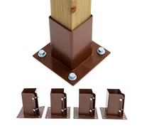 Oypla 4x Heavy Duty Bolt Down Fence Post Shoe Grip Holder - 75 x 75mm