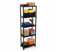 Oypla 5 Tier Black Plastic Heavy Duty Shelving Racking Storage Unit
