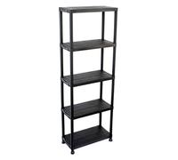 Oypla 5 Tier Black Plastic Heavy Duty Shelving Racking Storage Unit