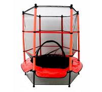 Oypla 55" Kids First Trampoline With Safety Net Enclosure & Red Cover Garden Outdoors