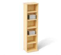 Oypla 6 Tier Beech Wooden CD DVD Game Book Shelf Storage Tower Rack