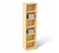 Oypla 6 Tier Beech Wooden CD DVD Game Book Shelf Storage Tower Rack | Fits 102 CDs