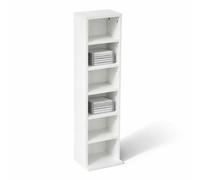 Oypla 6 Tier White Wooden Cd Game Book Shelf Storage Tower Rack - Fits 102 Cds