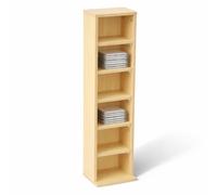 Oypla 6 Tier Beech Wooden CD DVD Game Book Shelf Storage Tower Rack - Fits 102 CDs