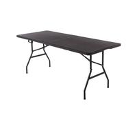 6ft Folding Outdoor Rattan Trestle Table Oypla Black One Size