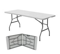 Oypla 6ft Folding Outdoor Trestle Table in White Oypla White