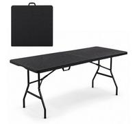 Oypla 6Ft Folding Rattan Trestle Table Heavy Duty Catering Garden Party 1.8M