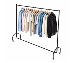 Oypla 6ft Garment Clothes Rail Super Heavy Duty All Metal Black