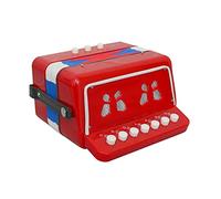 Oypla 7 Keys 2 Bass Children's Red Toy Accordion Musical Instrument